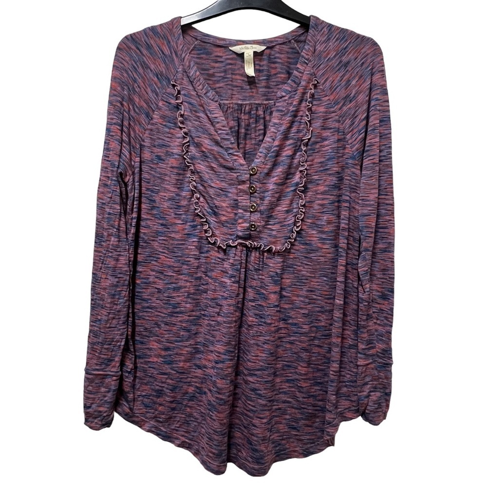 Matilda Jane Planetarium Heathered Purple Blouse Size Small